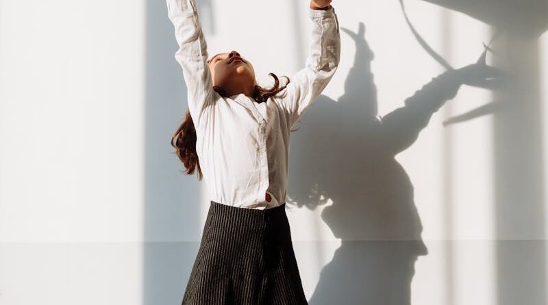 Girl in School Uniform Throwing Her Backpack